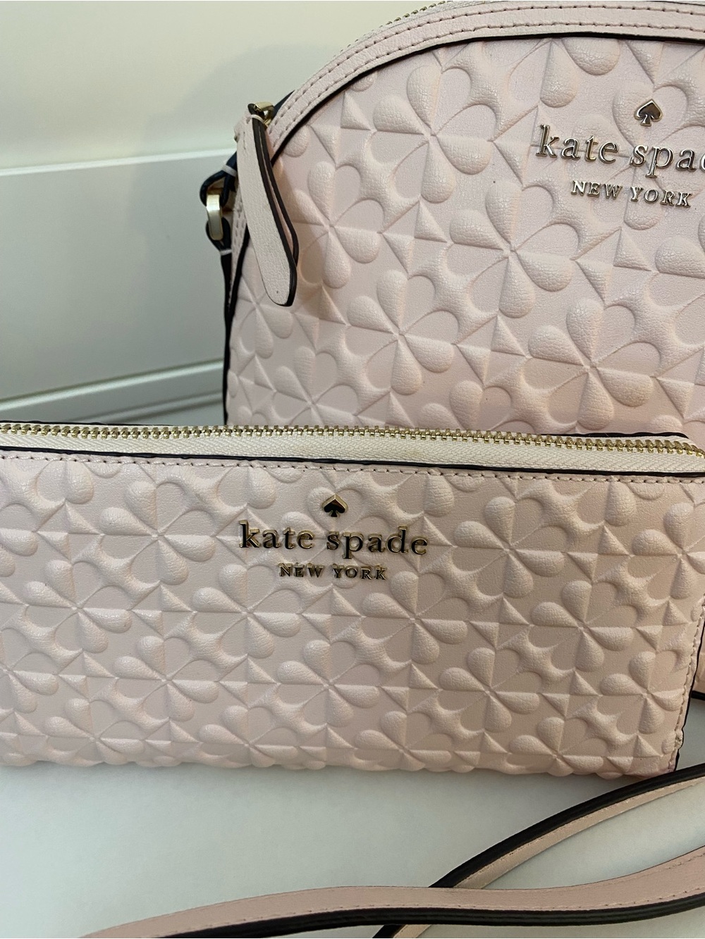 kate spade Blush Quilted Floral Crossbody with Matching Wallet - Picture 2 of 13
